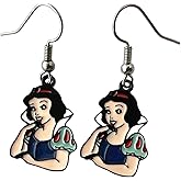 TV Movies Cartoon Cute Princess Zinc Alloy Metal Earrings Stud for Women