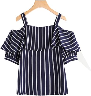 navy ruffle shirt
