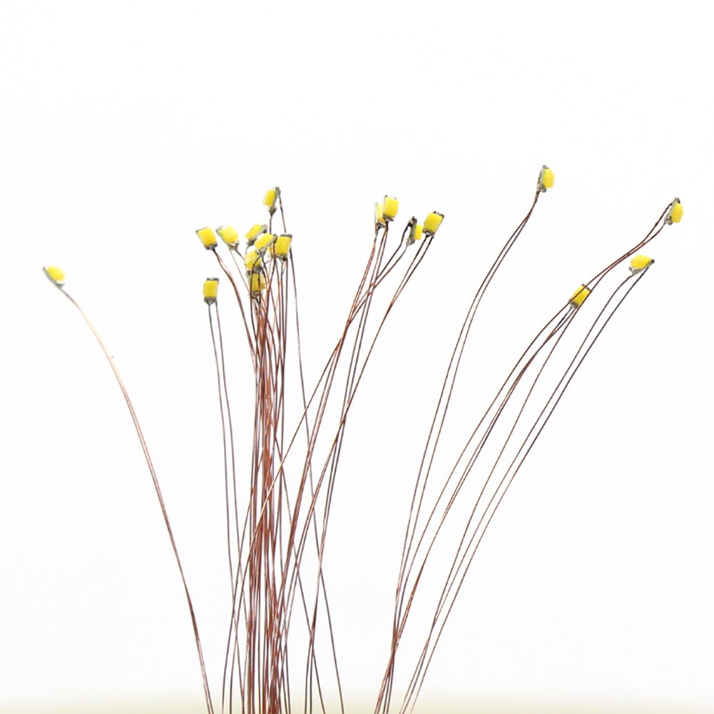 Evemodel C0402G 20-100pcs Pre-soldered Micro 0.1mm Copper Wired Green SMD Led 0402 NEW