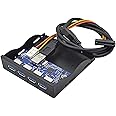 3.5'' 2 USB3.0 A Hub + HD Audio To 20Pin Header Floppy Front Drive Panel 1 X Front Panel 4 X Screw Black