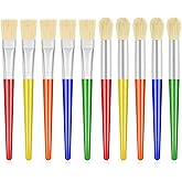 10Pcs Paint Brushes for Kids, Anezus Kids Paint Brushes Toddler Large Chubby Paint Brushes Round and Flat Preschool Paint Bru