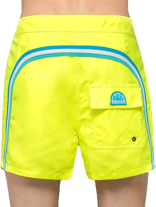 ELASTIC WAIST MAN'S FLUO YELLOW SWIMWEAR M504BDTA583 Amazon.co.uk
