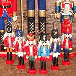 Jolik 6 PCS Nutcracker Ornament Set Wooden