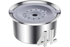 Smartoo 4L/136oz No Spill Dog Water Bowl - Upgraded Dog Slow Water Bowl - Stainless Steel Dog Water Bowl Dispenser for Medium Large Messy Drinkers - Spill Proof Large Dog Water Bowl