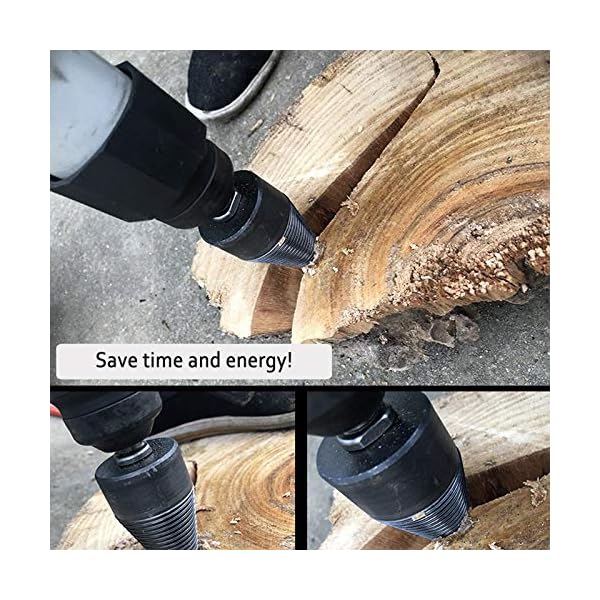 Brennholzbohrer Hochgeschwindigkeits Spiralbohrer Holzbohrer Stufenbohrer Sechskantschaft-Holzspalter Holzspalter Schraube Kegel Holzbohrer Holzspaltkeil Klein Quadratischer Griff 1 Stück (32mm) – Bild 7