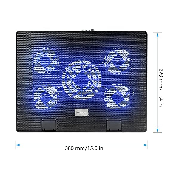 MVPower-Laptop-Cooling-Pad-with-5-Fans-Adjustable-Stands-Ultra-Portable-Light-Weight-with-2-USB-ports-blue-LED-Suitable-for-12-17-inches-Laptop MVPower Laptop Cooling Pad with 5 Fans Adjustable Stands Ultra-Portable Light Weight with 2 USB ports, blue LED…