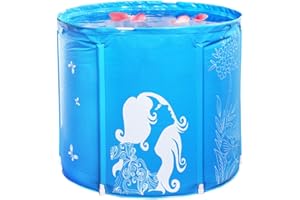 Portable Foldable Bathtub, Freestanding Family Bathroom SPA Tub, 81x81x71cm Soaking Stand-up Bath Tub in Shower, Ideal for Ho
