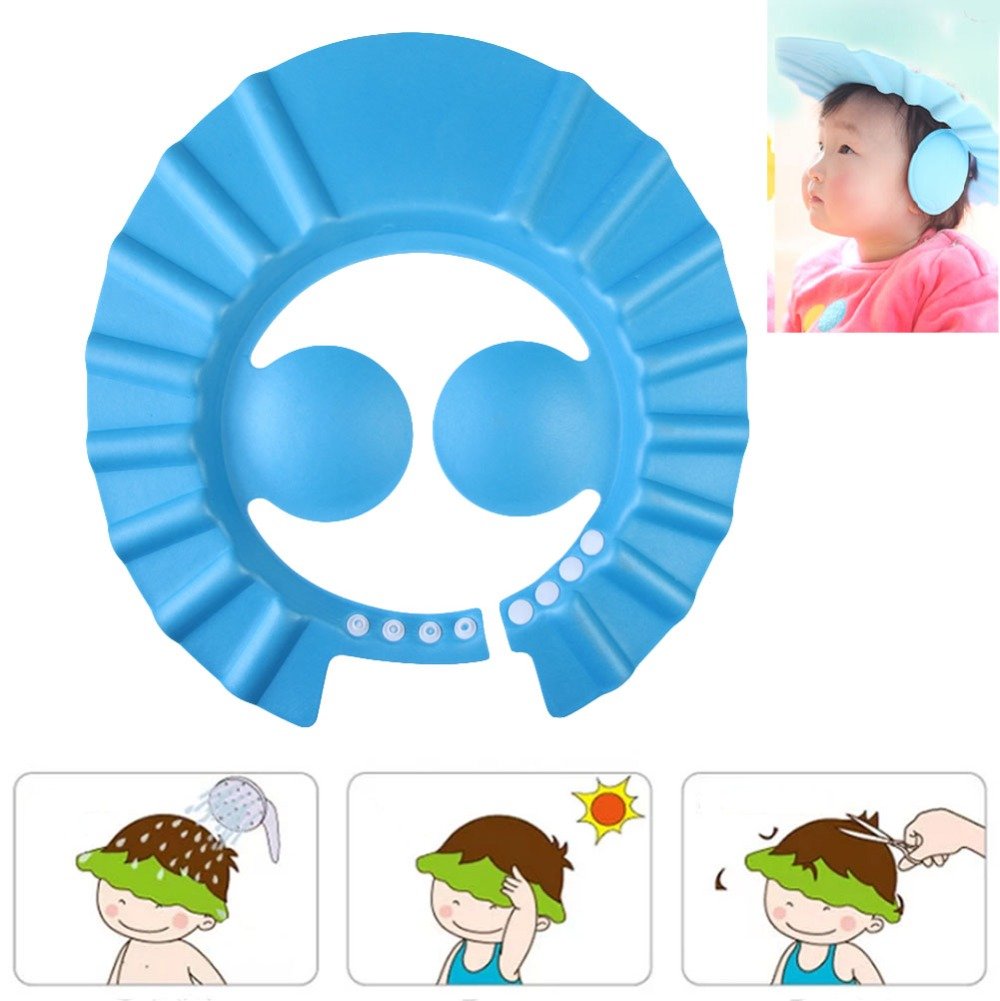 Luvina Eva Foam Adjustable Baby Shower Cap Child Kids Shampoo Bath