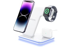 Intoval 3 in 1 Wireless Charging Station for iPhone/iWatch/Airpods, Wireless Charger for iPhone Series 14/13/12/11/XS/XR/X/8,