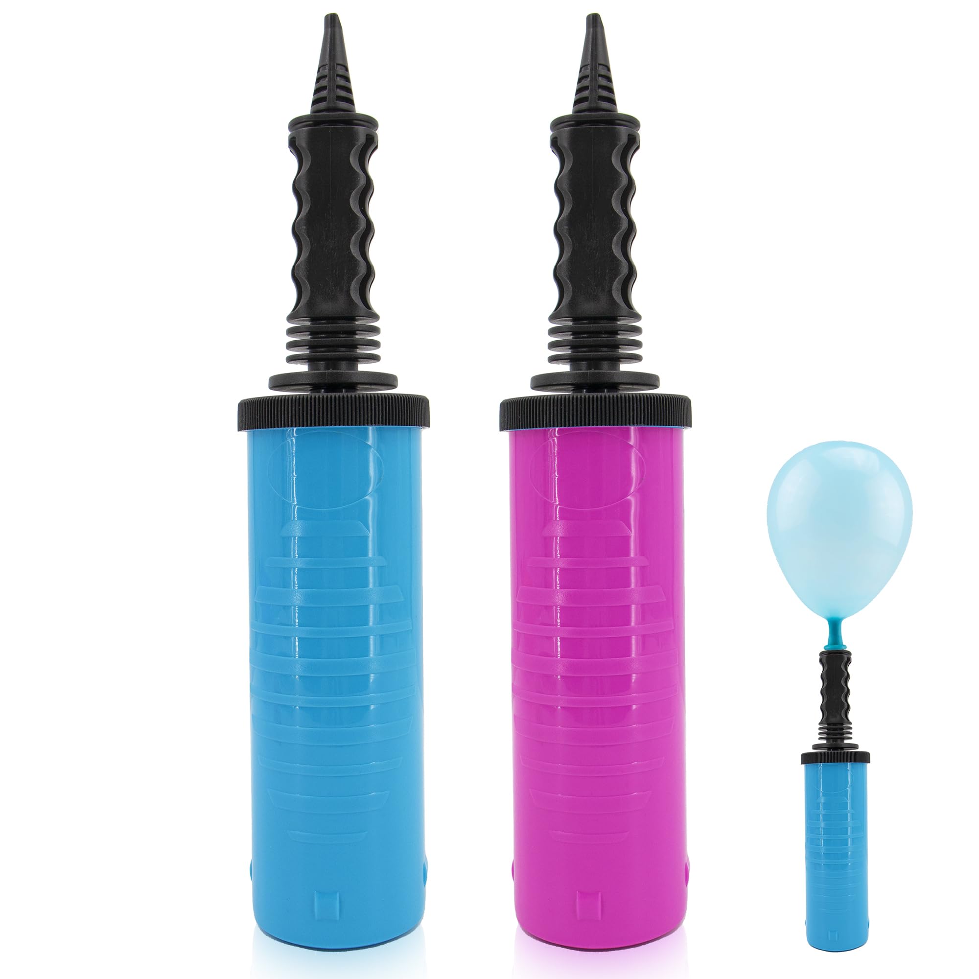 Time to Sparkle 2PCS Hand Air Pump for Balloons - 5.3 * 29.5cm Portable Manual Balloon Pump Mini Hand Pump for Inflatables Pool Floats Party Garlands Exercise and Yoga Balls Pink&Blue