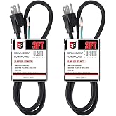 EP 2 Pack 3 ft 14/3C SJTW Appliance and Power Tool Cord | 14 Gauge 3 Prong Heavy Duty Replacement Power Supply Cord Cable, 110V 115V 120V AC Pigtail, 15A, 1875w