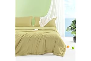 MIOTO Cooling Comforter Queen Size, Cooling Blanket for Night Sweats Hot Sleepers, Soft Breathable Smooth Lightweight Summer Comforter, Stay Cool All Night, Chartreuse Green, Queen 88"x88"