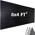 Slat Wall Paneling Garage Wall Organizer, Black Slatwall Panels 4x8 ft Garage Tool Organizer Wall Mount Garage Slat Wall Storage Systems, Slat Board PVC Wall Panels Garage Storage Organization Product