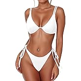 Jolefille Thong Bikini Sets Women Underwire Two Piece Swimsuit Teens Bathing Suit Triangle Bikini Top Modest Swim Suits 2026