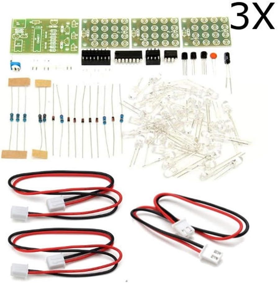 Quintion Child DIY tool Strobe Module Electronics Learning Kit 3Pcs DIY CD4017+NE555 Accessories