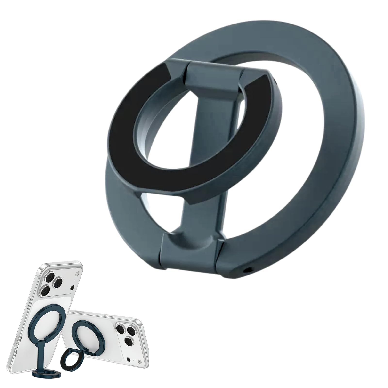 Magnetic Phone Grip Holder for Magsafe Ring Stand Adjustable Finger Ring 2026 Magnet Mount Kickstand Removable Hands-Free Compatible with iPhone 17 16 Pro Max Mag Car Mount Universal Phone Case(Blue)