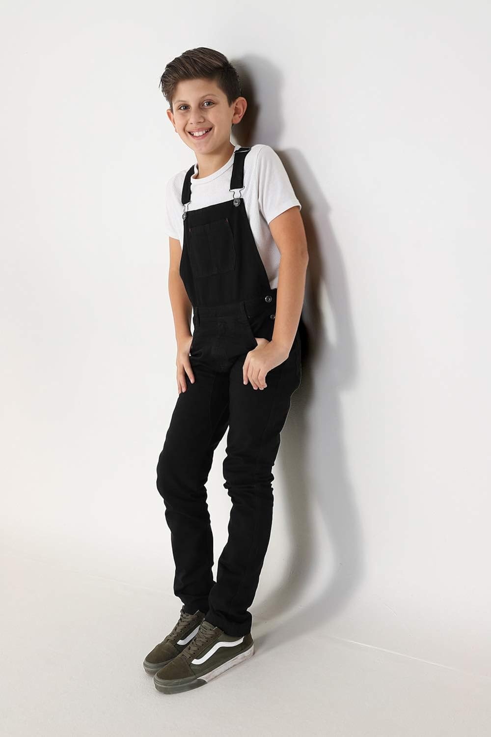 kids black overalls