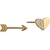 Amazon Collection Gold and Rhodium Plated Sterling Silver Cubic Zirconia Earrings