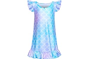 Fiodrimy Girls Nightgowns Unicorn Sleepwear Night Sleep Dress Pajamas Little Kids Toddler Soft Nightgown
