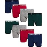 Beverly Hills Polo Club Boys Boxer Briefs - 8 Pack Cotton Breathable Boys Underwear with Fly and Contoured Pouch