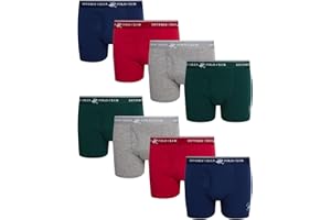 Beverly Hills Polo Club Boys Boxer Briefs - 8 Pack Cotton Breathable Boys Underwear with Fly and Contoured Pouch