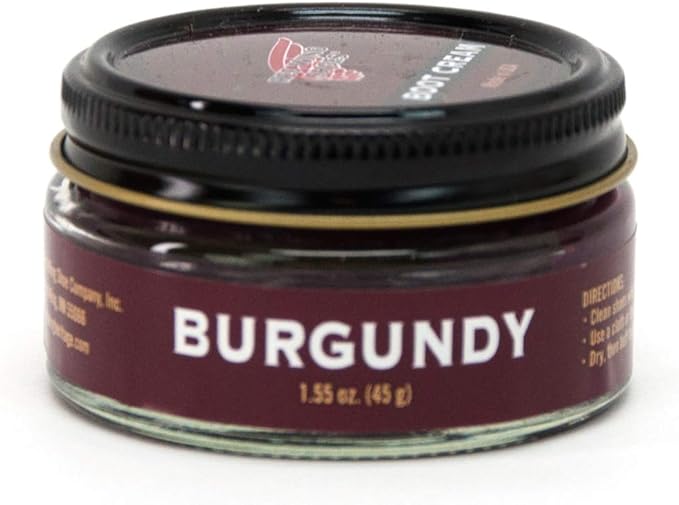 red wing burgundy boot cream