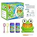 Bubble Machine, Automatic Frog Bubble Blower Machine Make Over 500 Bubbles per Minute for Kids Birthday Party, Wedding, Indoor and Outdoor Games, 2 Bottles 4.2 Fl Ounce Bubble Solution Included