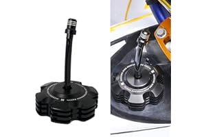 NICECNC Black Gas Fuel Cap with Breather Tube Compatible with Yamaha Raptor 700 700R 50 BW350 Grizzly 125 RT100 TTR110 TTR 110, Replacement for 2FJ-24610-00-00, 2FJ-24610-20-00, 2FJ-24610-10-00