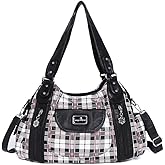 Angel Kiss Purses for Women, Large Shoulder Bag Hobo Tote Purse Mutipocket Faux Leather Satchel Hobo Purse