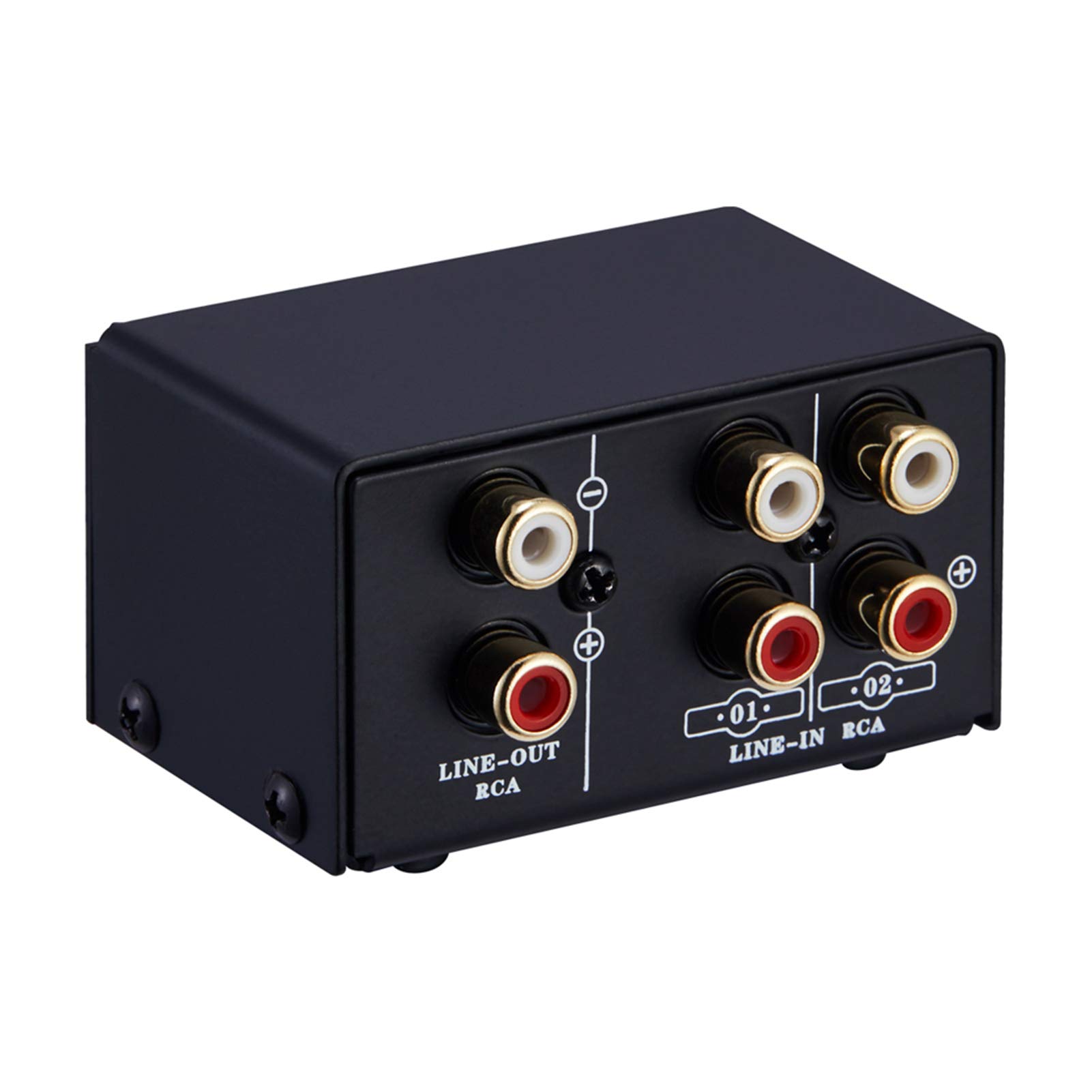 SHUAIGUO Audio Switcher RCA 2 in 1 Out/1 in 2 Out A/B Switch Stereo Audio Splitter Box with No Distortion RCA Jack for Switching Between Computer Speakers and Headphones