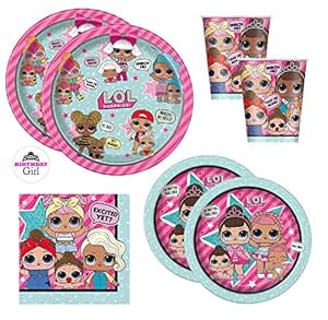 Amazon.com: LOL Doll Birthday Party Supplies Set - Dinner and Cake