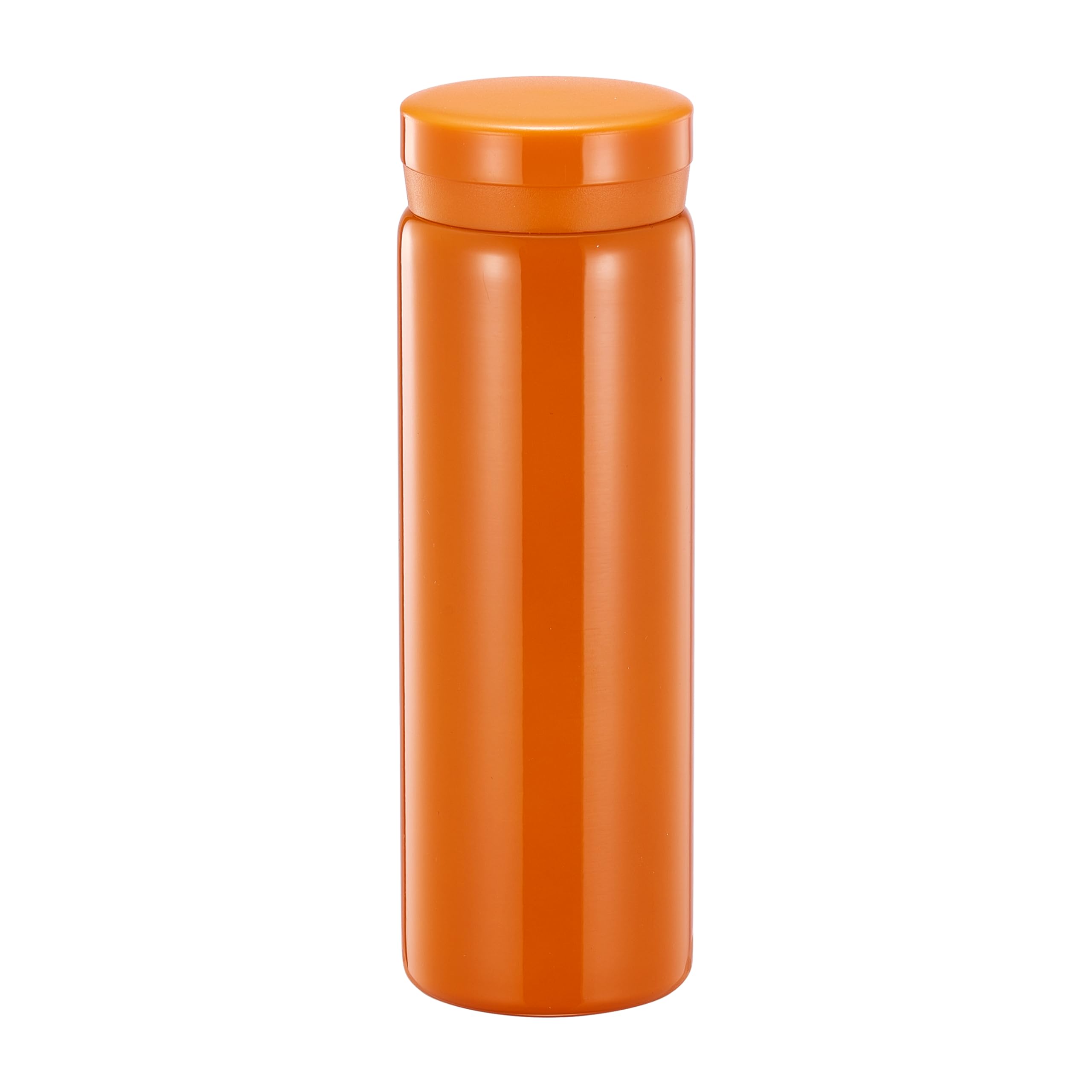 Small Flask, Cute Water Bottle, Vacuum Insulated Flask for Hot & Cold Drink, Keep 12H Hot & 6H Cold (Orange, 280ml)