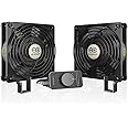 AC Infinity AXIAL S1225D, Dual 120mm Muffin Fan with Speed Controller, UL-Certified for Doorway, Room to Room, Wood Stove, Fireplace, Circulation Projects