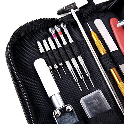 ShineMore 147 PCS Watch Repair Tool Kit Case Opener Spring Bar Tool Set Bonus A Hammer