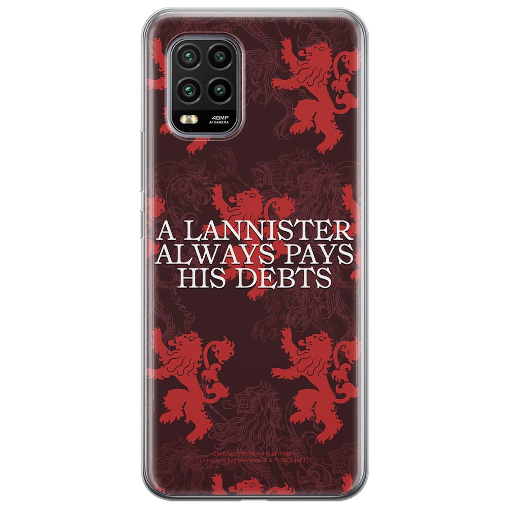 ERT GROUP mobile phone case for Xiaomi MI 10 LITE original and officially Licensed Game of Thrones pattern 018 optimally adapted to the shape of the mobile phone, case made of TPU