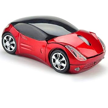 Usbkingdom 24ghz Wireless Mouse Cool 3d Sport Car Shape Ergonomic Optical Mice With Usb Receiver For Pc Laptop Computer Women Small Hands Red