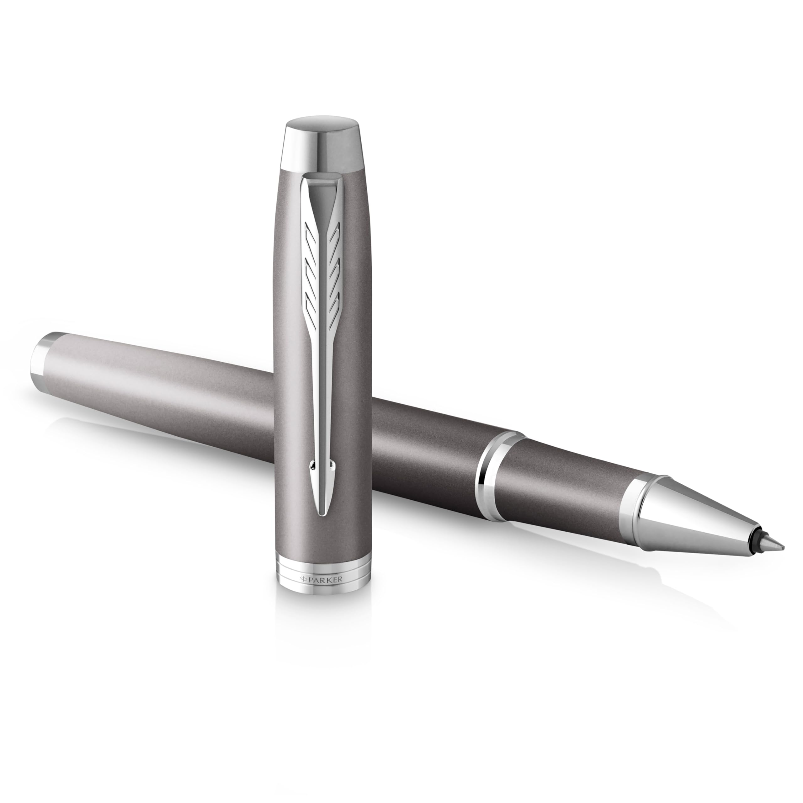 PARKER IM Writing Rituals Rollerball Pen, Grey Finish with Gradient, Chrome Trims, Fine Point, Black Ink, Gift Box