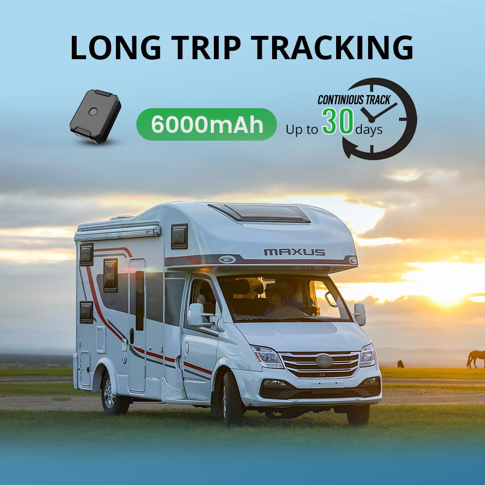 4G GPS Tracker, Tracking Device for Car Hidden, Long Trip Tracking Accurate Positioning with IP67 Waterproof, Anti-Theft Removal Alert for Vehicle Management, Asset Tracking-Subscription Required