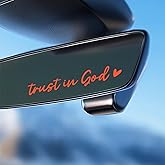 MTABCTY 3 PCS Trust in God Rearview Mirror Car Stickers, Waterproof Vinyl Decals, Christian Car Accessories for Women, Cute Rear View Mirror Sticker for Auto Decor Fits Most Vehicles (Red)