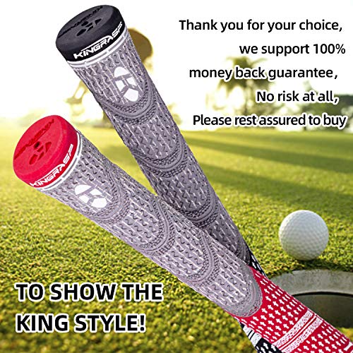 Lehui Multi Compound Golf Grips Set of 2 (Free 2 Tapes) Medium Size,5 Clolors Optional. (red, Standard)