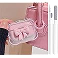 Cute AirPods Pro 2/1 Gen Clear Case, Girly 3D Bow Design Soft TPU Protective Shockproof Kawaii Apple iPod Pro 2nd/1st Generation Cover with Cleaner Pen & Keychain Girls Women 2023/2022/2019 - Pink