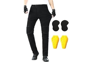 MOETCEYS Men's Motorcycle Pants with Armor Dirt Bike Riding Pants Motocross Motorbike Biker Denim Jeans with Hip Knee Pads