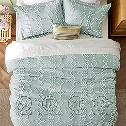 Bedsure Boho Tufted Comforter Set Twin - Sage Green
