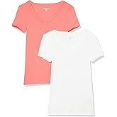 Amazon Essentials Women's Slim-Fit Short-Sleeve V-Neck T-Shirt
