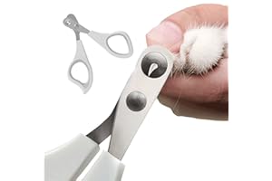 Trumoon Pet Nail Clippers with 2mm Round Cutout for Cats, Birds, Reptiles and Small Animals.The Worry-Free Grooming Nail Clippers, Avoid Painful Overcutting, Injury-Free Nail Cutting (2mm-White)