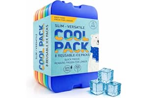 Healthy Packers Reusable Ice Packs for Lunch Bags and Coolers - Slim & Long Lasting Freezer Packs for Lunch Box - Ideal Cool 