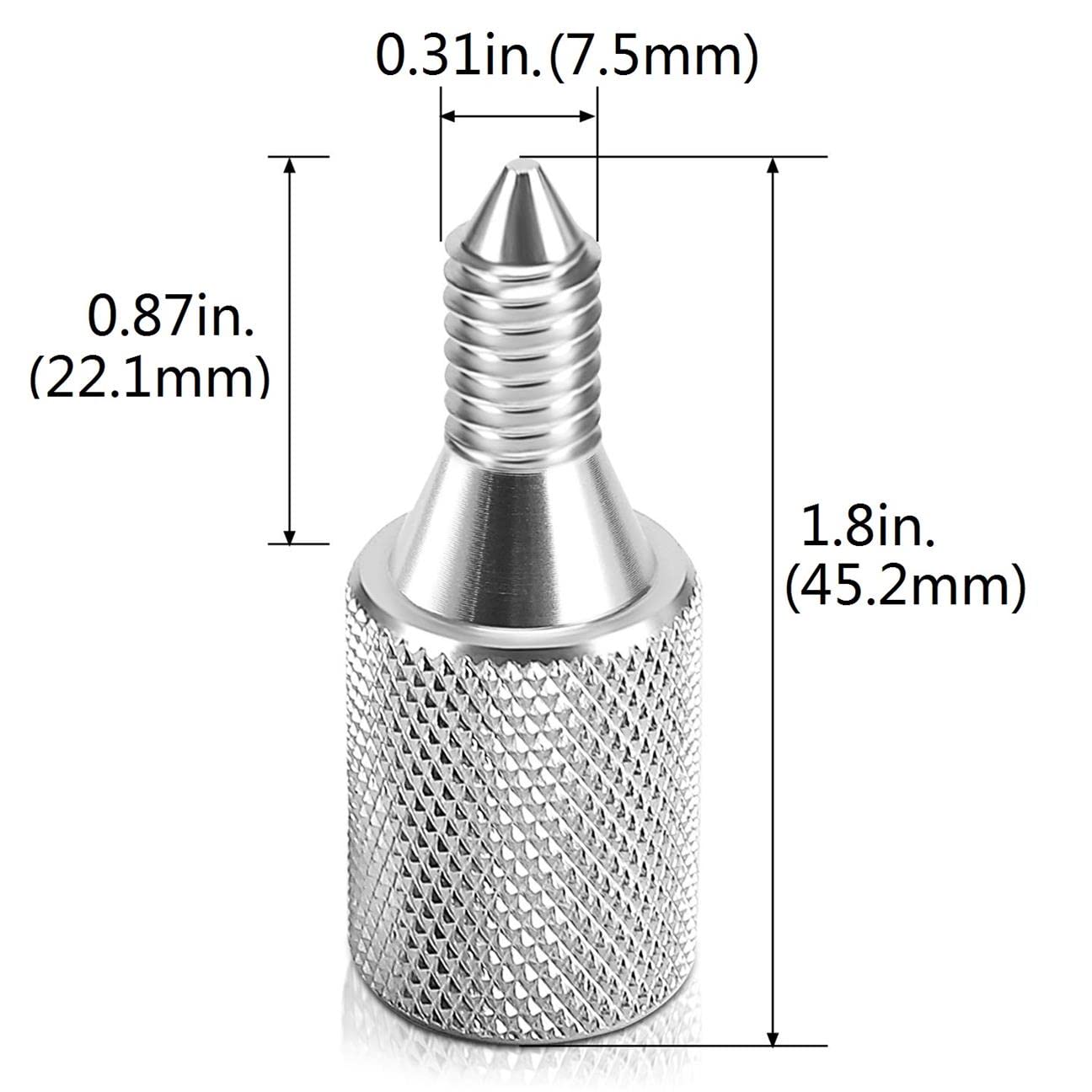 2PCS Attachment Hub Thumb Screw for Kitchenaid Stand Mixers, Long Knob Screw Accessory Replacement Part, Silver