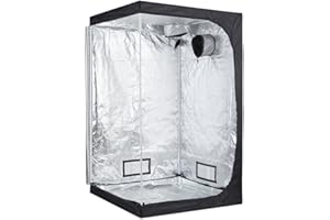 TopoGrow 48"X48"X80" Hydroponic Grow Tent High Reflective Mylar 4'X4' Growing Tents with Floor Tray Indoor Garden Dark Grow Room for Indoor Plant Growing, Gardening & Germination