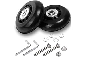 2 Pcs Replacement Luggage Wheels,Luggage Suitcase Replacement Wheels,Rubber Swivel Caster Wheels Bearings Repair Kits,Suitcas