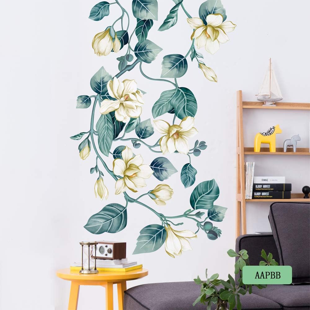 Aapbb Wall Stickers Flowers Green Vine Leaves Wall Art Murals For Bedroom Living Room Office Tv Kids Rooms Sofa Backdrop Tv Wall Decoration Environmentally Friendly Safe Harmless High Quality Affordable Wallpaper Mishavig